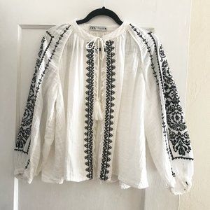 Embroidered cotton blouse